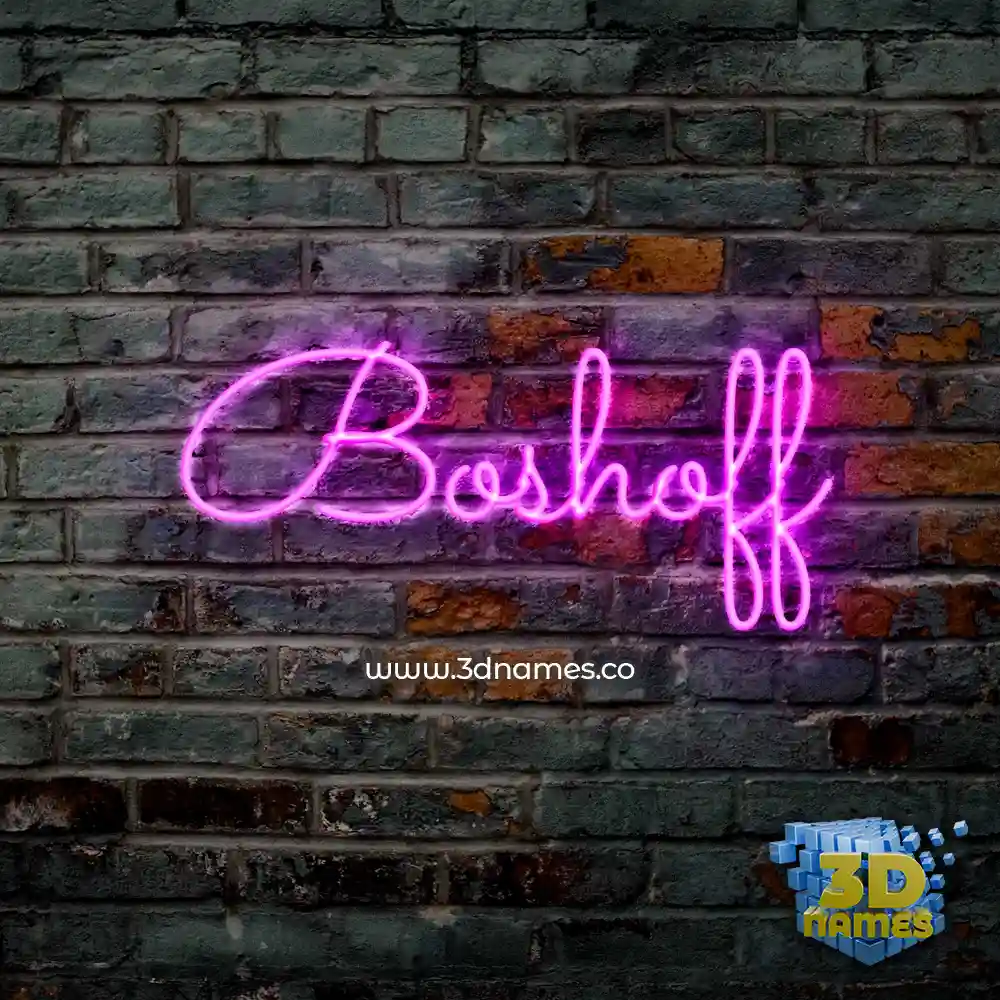 boshoff in Pink Neon style - 3D name wallpaper