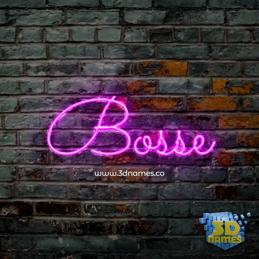 bosse in Pink Neon style - 3D name wallpaper