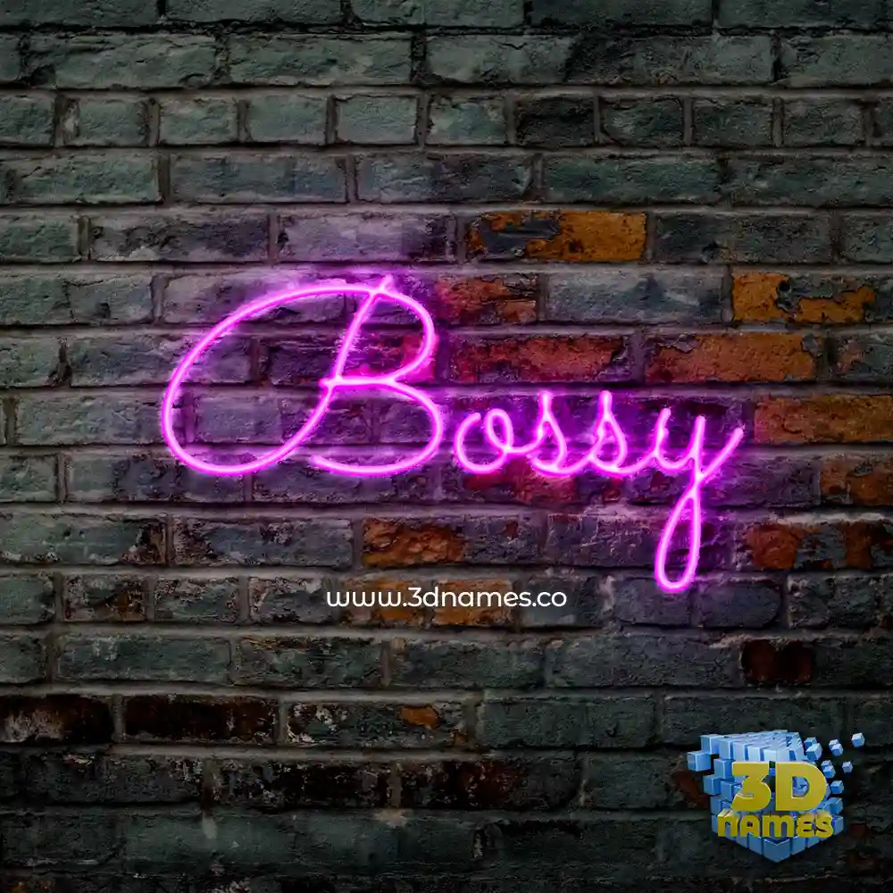 bossy in Pink Neon style - 3D name wallpaper