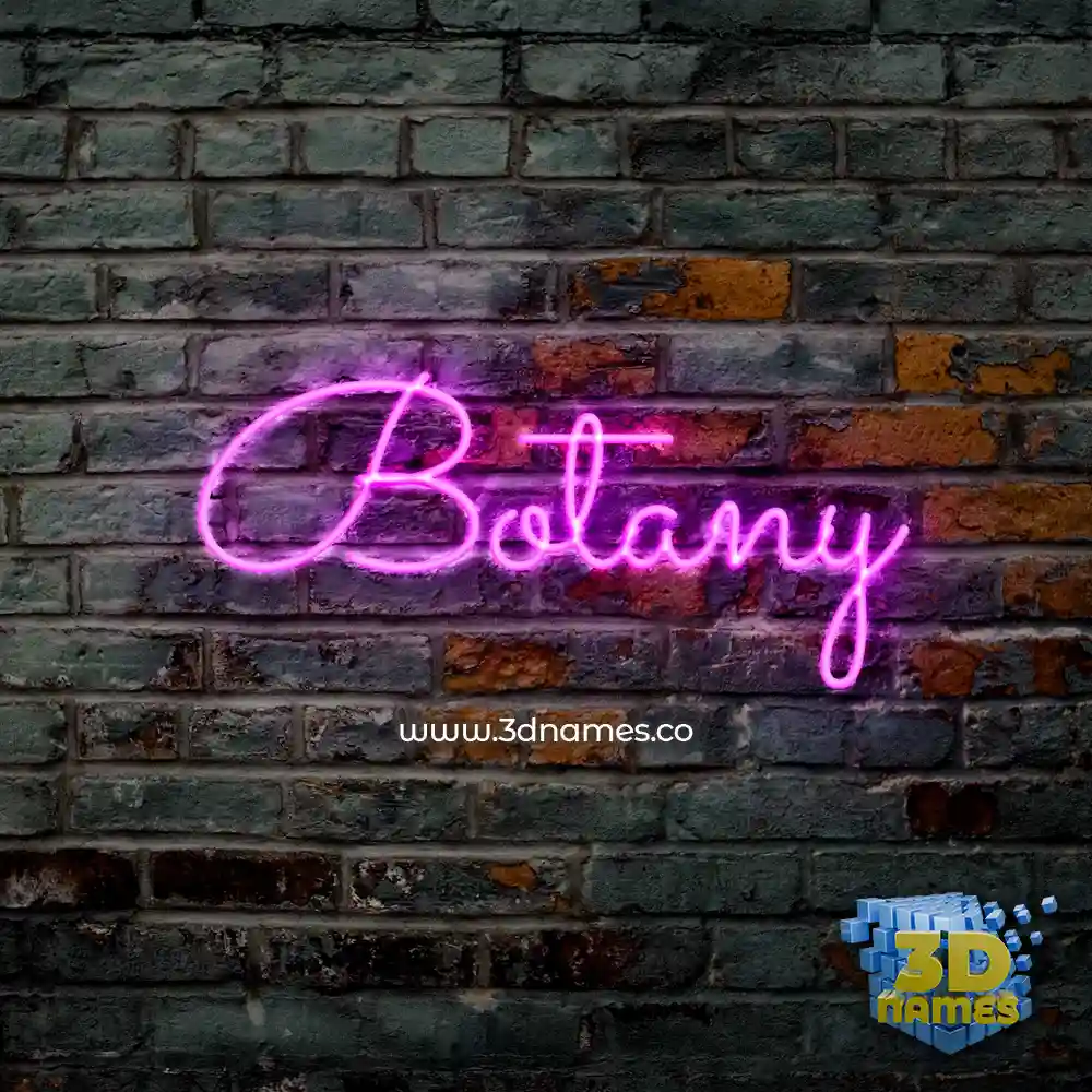 botany in Pink Neon style - 3D name wallpaper