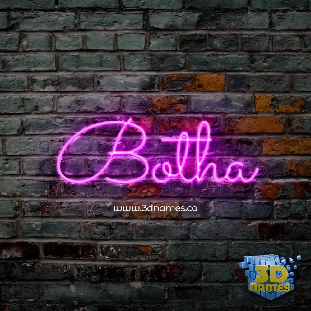 botha in Pink Neon style - 3D name wallpaper
