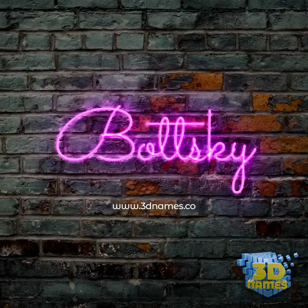 bottsky in Pink Neon style - 3D name wallpaper