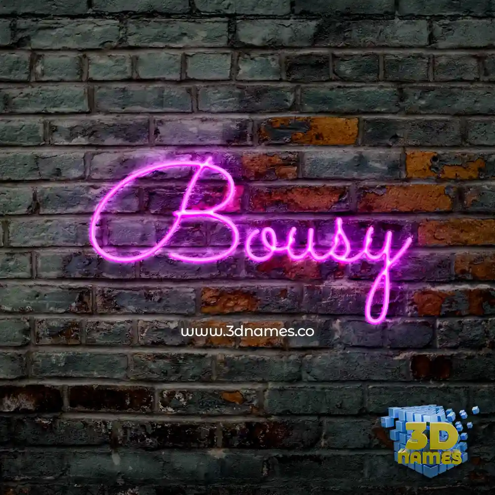 bousy in Pink Neon style - 3D name wallpaper