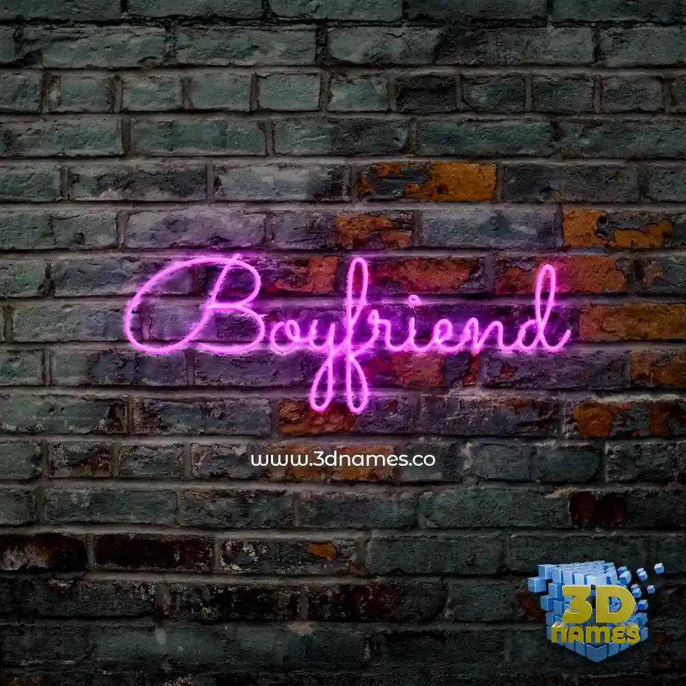 boyfriend in Pink Neon style - 3D name wallpaper