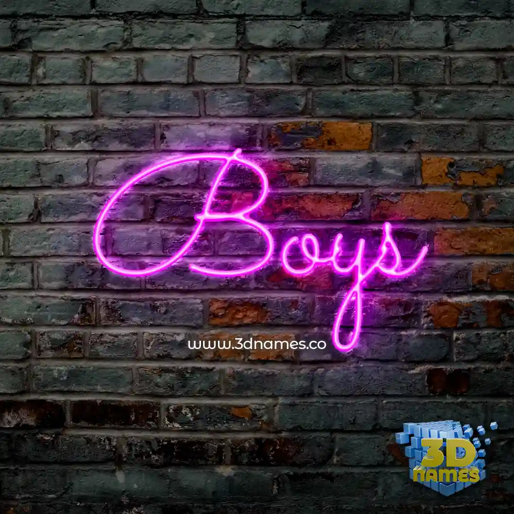 boys in Pink Neon style - 3D name wallpaper