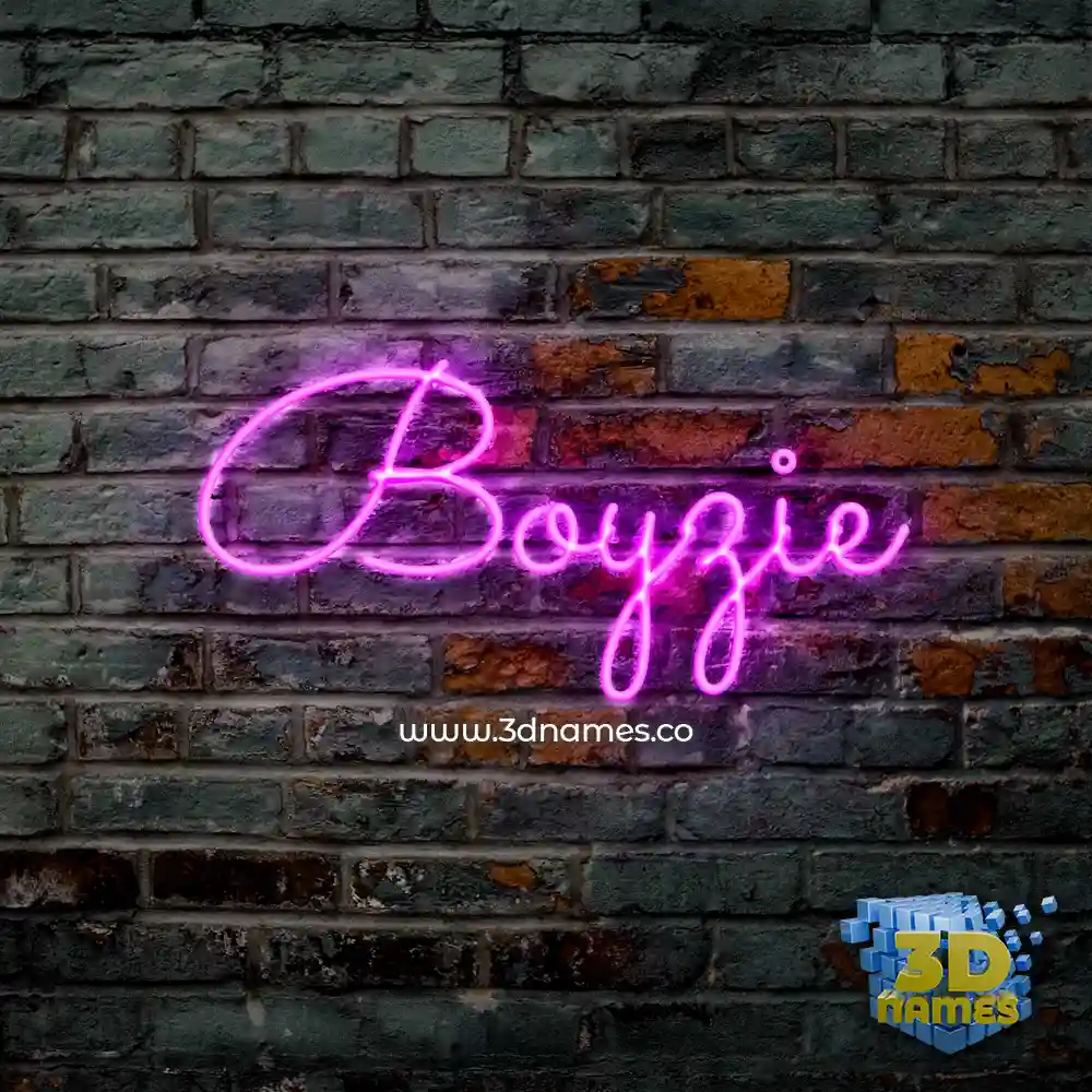 boyzie in Pink Neon style - 3D name wallpaper