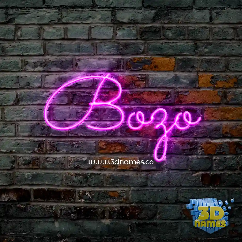 bozo in Pink Neon style - 3D name wallpaper