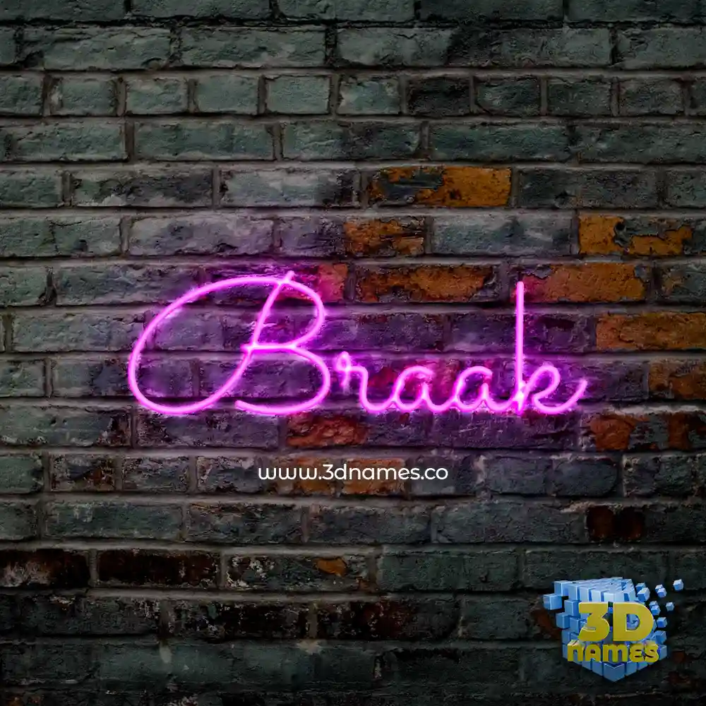 braak in Pink Neon style - 3D name wallpaper