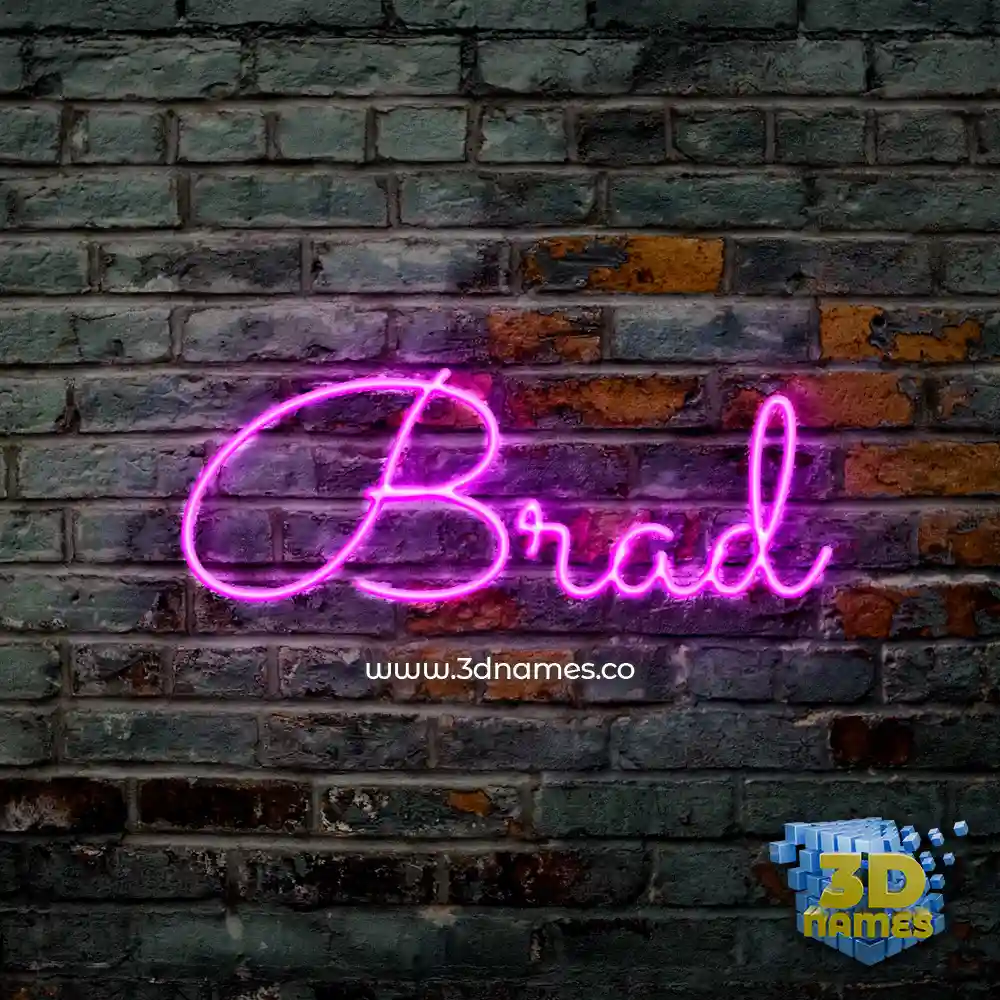 brad in Pink Neon style - 3D name wallpaper