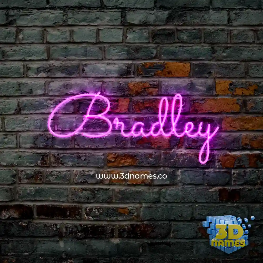 bradley in Pink Neon style - 3D name wallpaper
