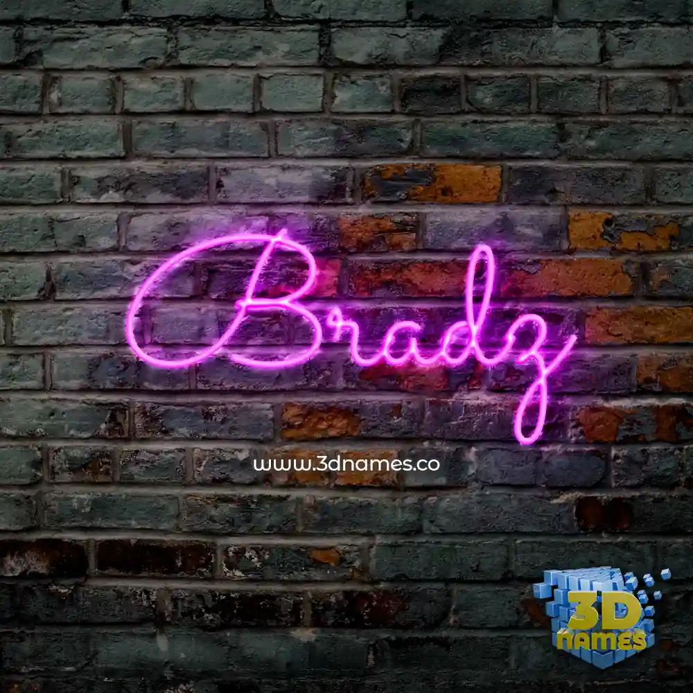 bradz in Pink Neon style - 3D name wallpaper