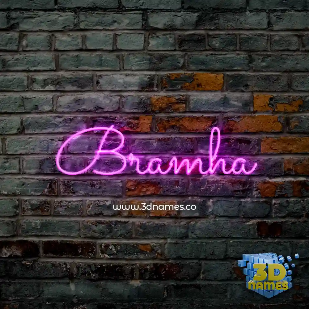 bramha in Pink Neon style - 3D name wallpaper