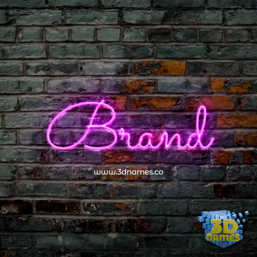 brand in Pink Neon style - 3D name wallpaper