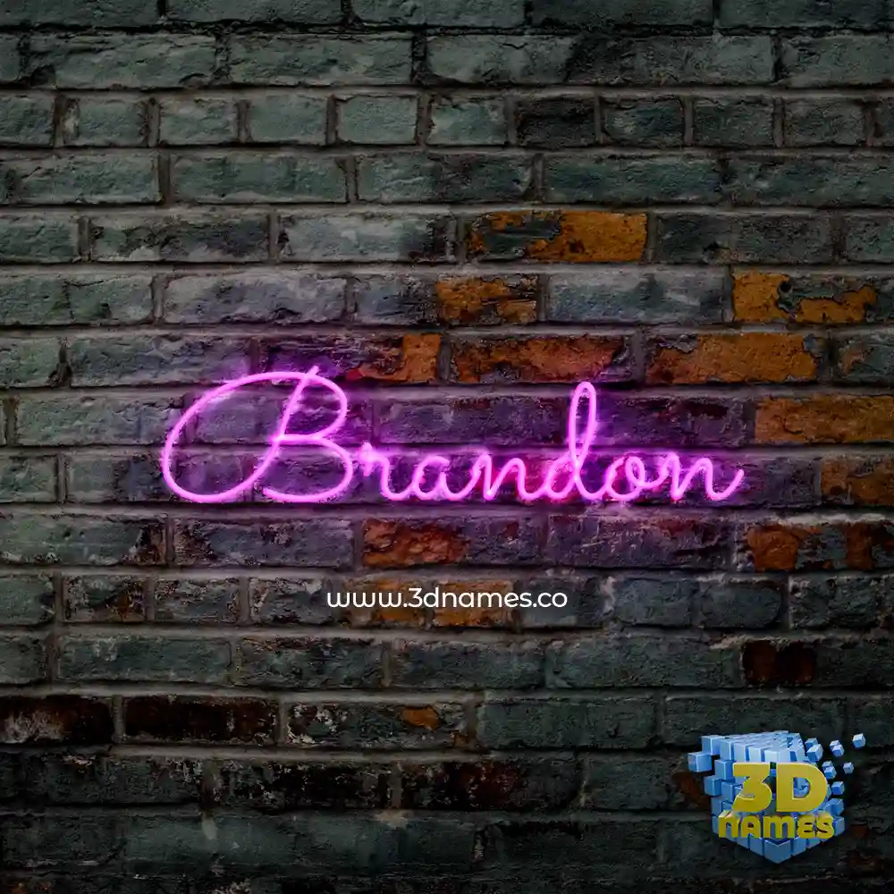 brandon in Pink Neon style - 3D name wallpaper