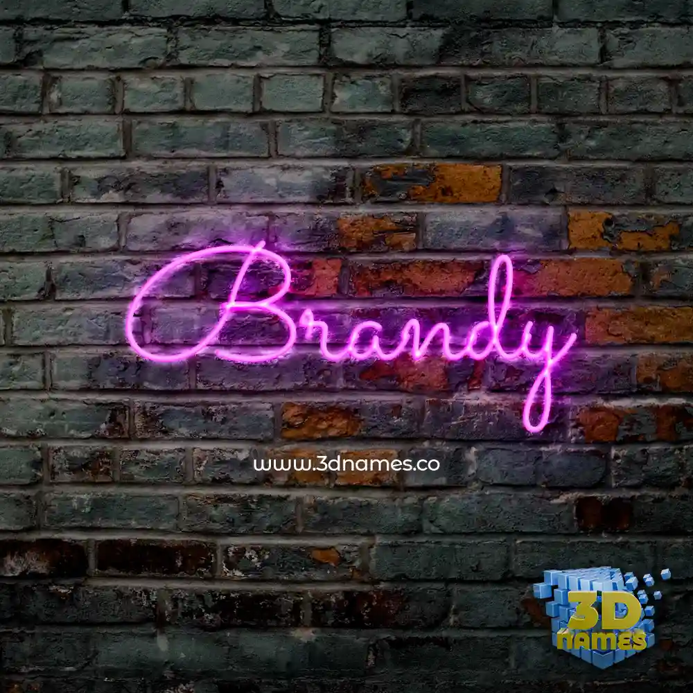 brandy in Pink Neon style - 3D name wallpaper