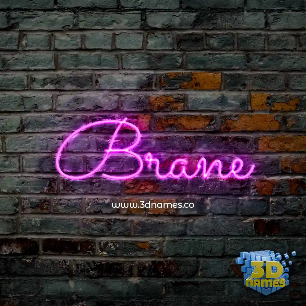 brane in Pink Neon style - 3D name wallpaper