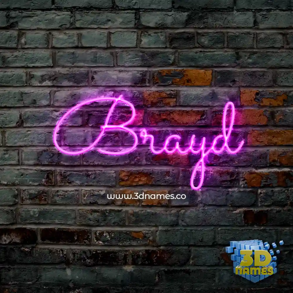 brayd in Pink Neon style - 3D name wallpaper