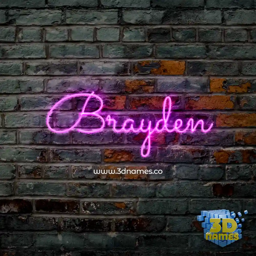 brayden in Pink Neon style - 3D name wallpaper