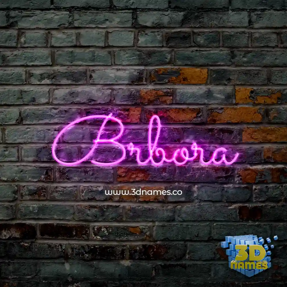 brbora in Pink Neon style - 3D name wallpaper