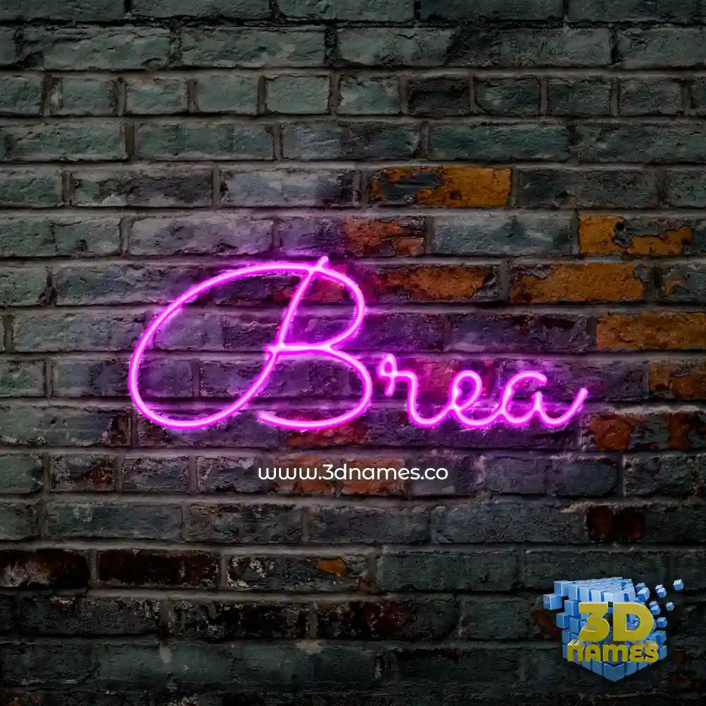 brea in Pink Neon style - 3D name wallpaper