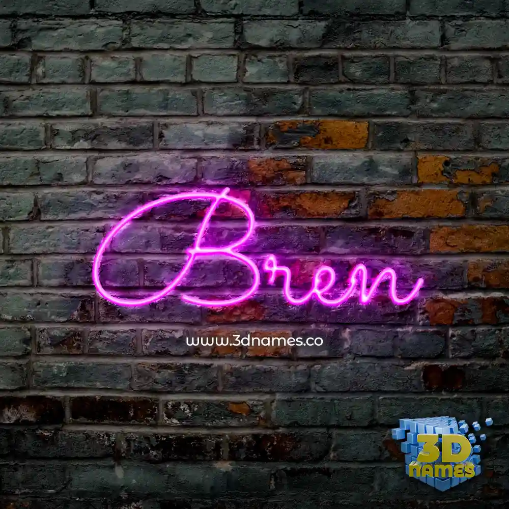 bren in Pink Neon style - 3D name wallpaper
