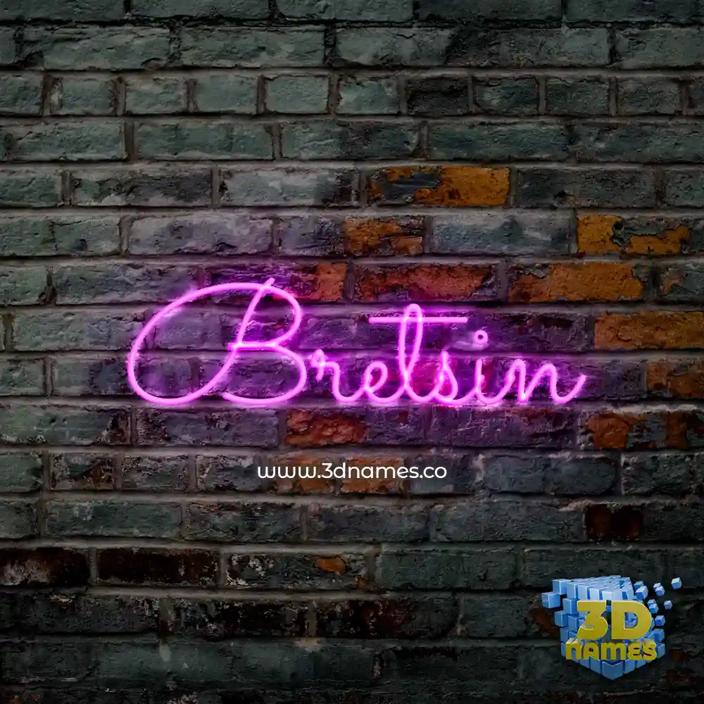 bretsin in Pink Neon style - 3D name wallpaper
