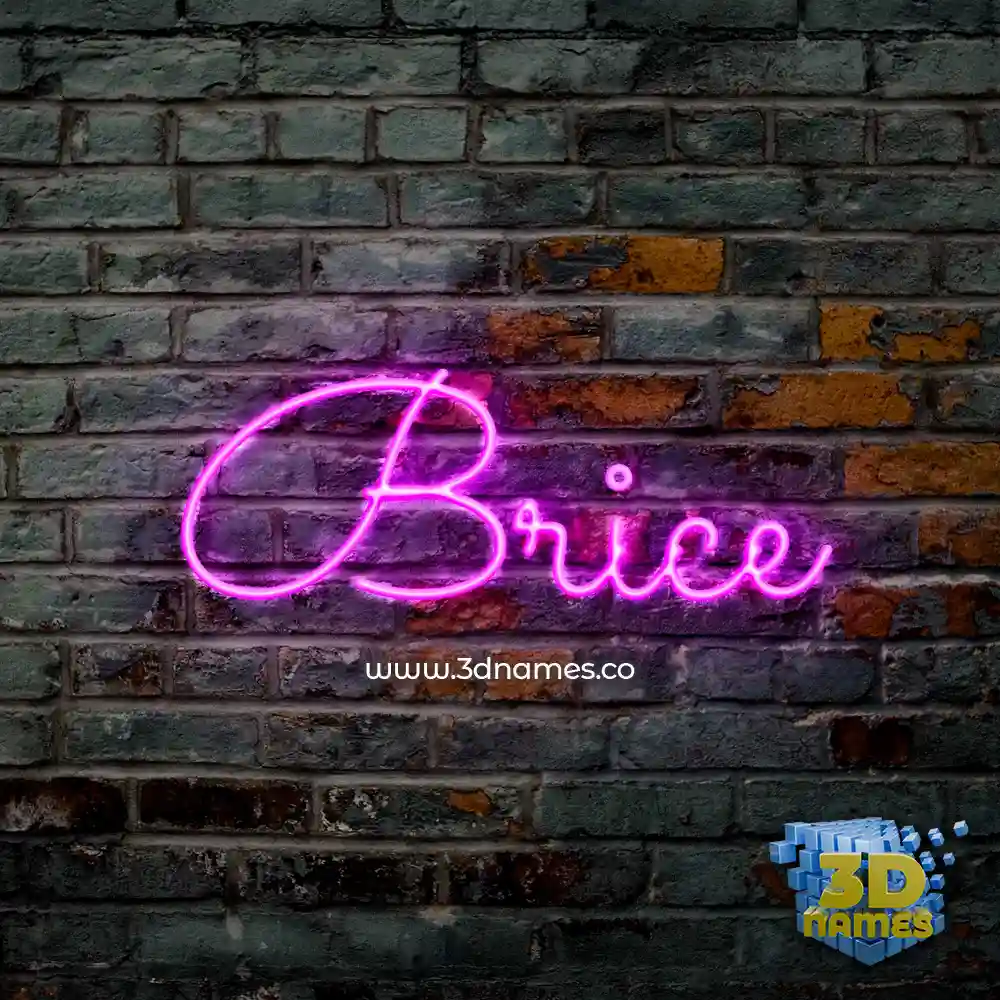 brice in Pink Neon style - 3D name wallpaper
