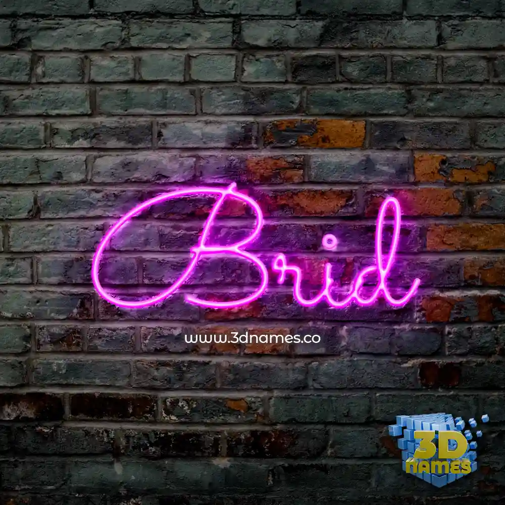 brid in Pink Neon style - 3D name wallpaper
