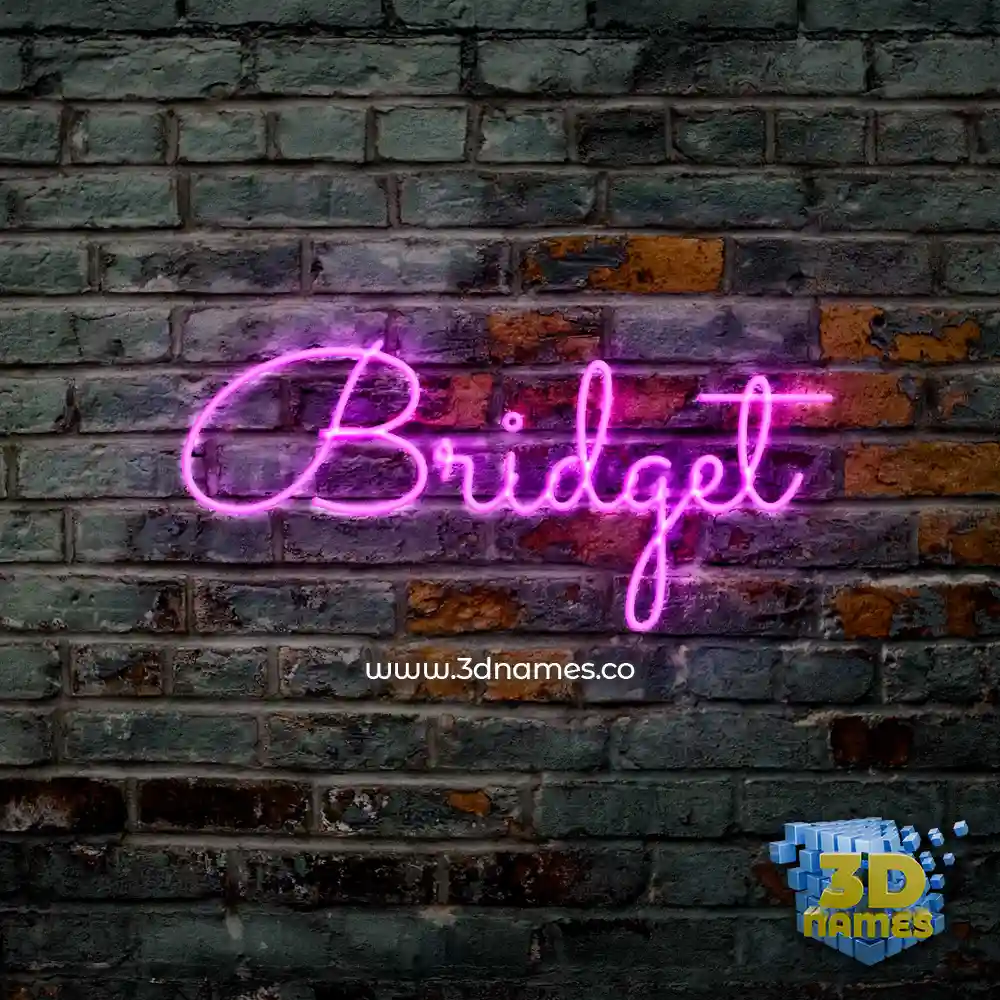 bridget in Pink Neon style - 3D name wallpaper