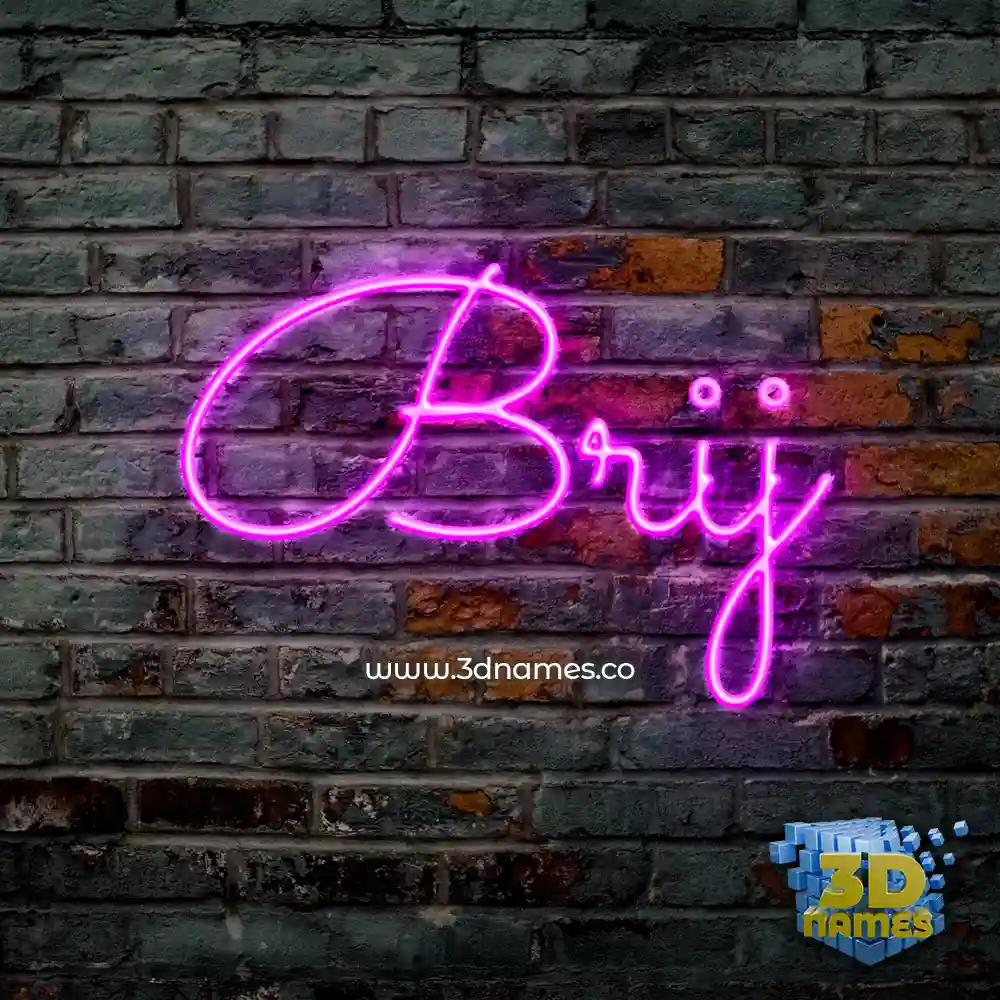 brij in Pink Neon style - 3D name wallpaper