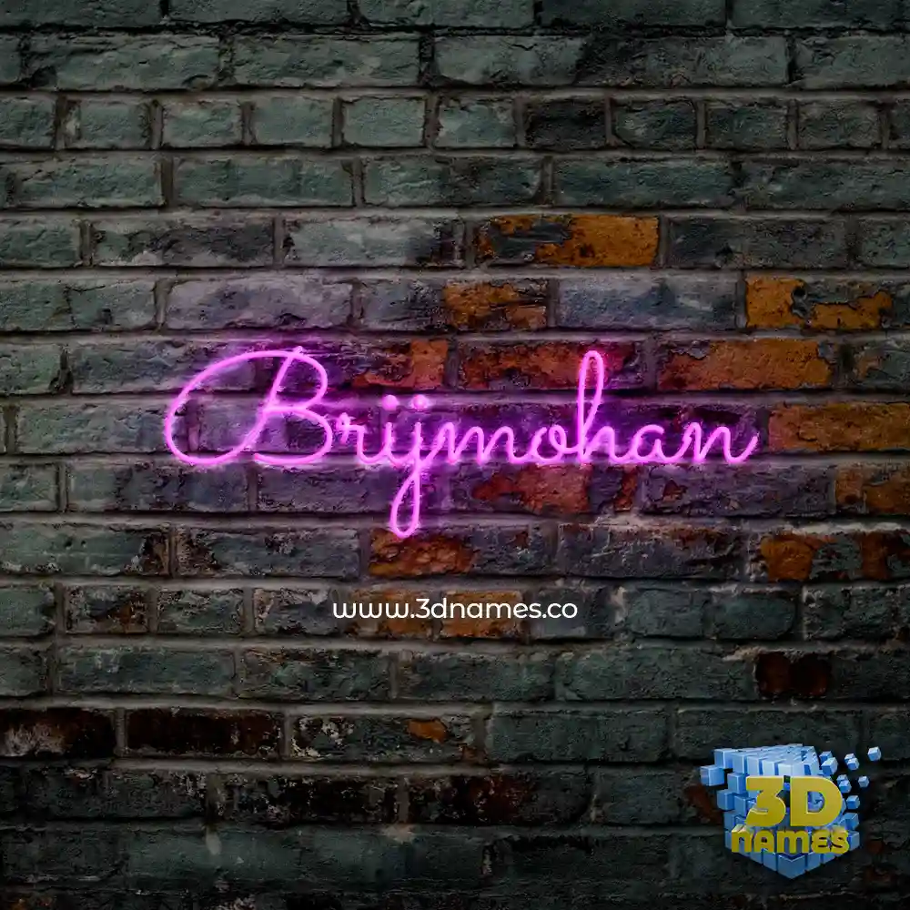 brijmohan in Pink Neon style - 3D name wallpaper