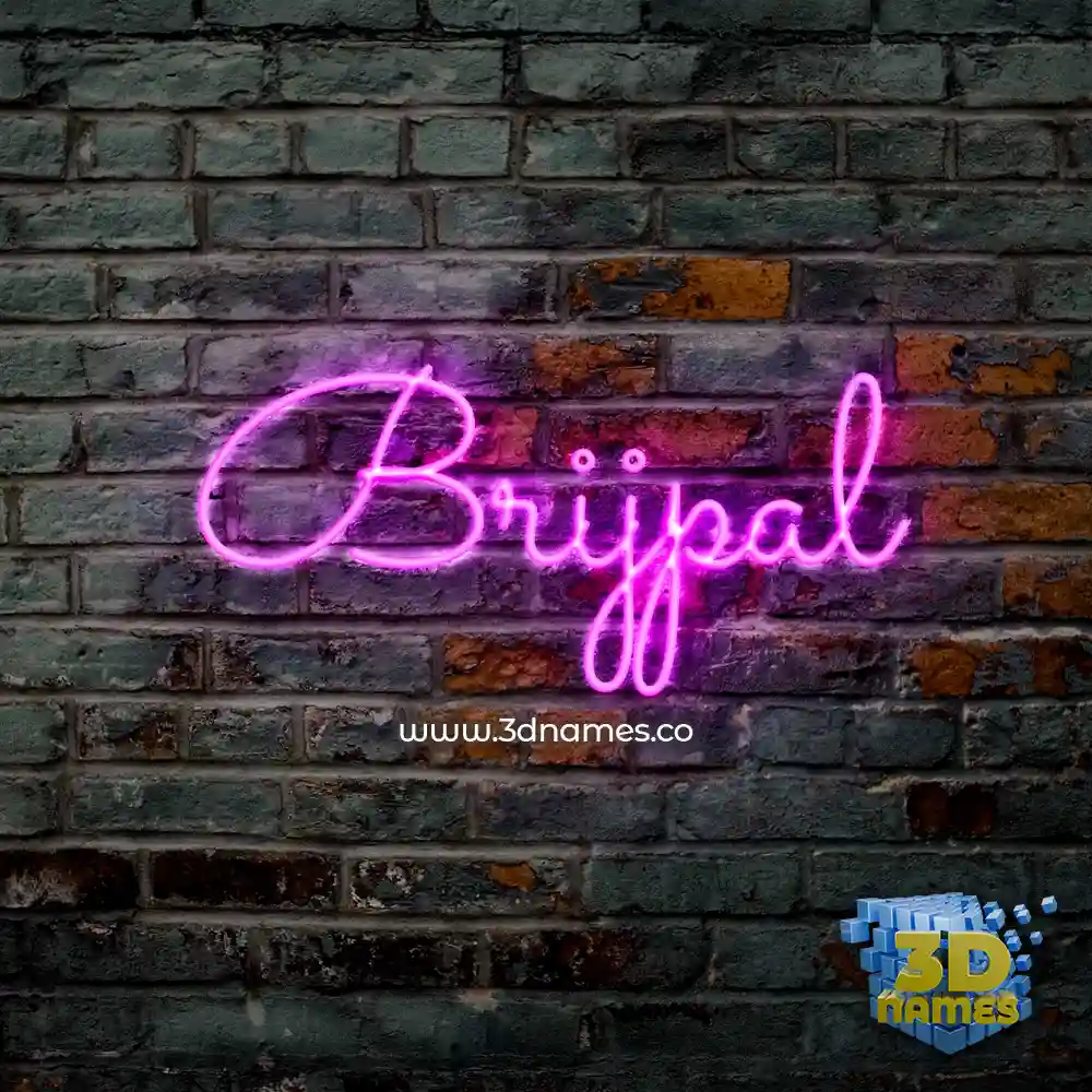 brijpal in Pink Neon style - 3D name wallpaper