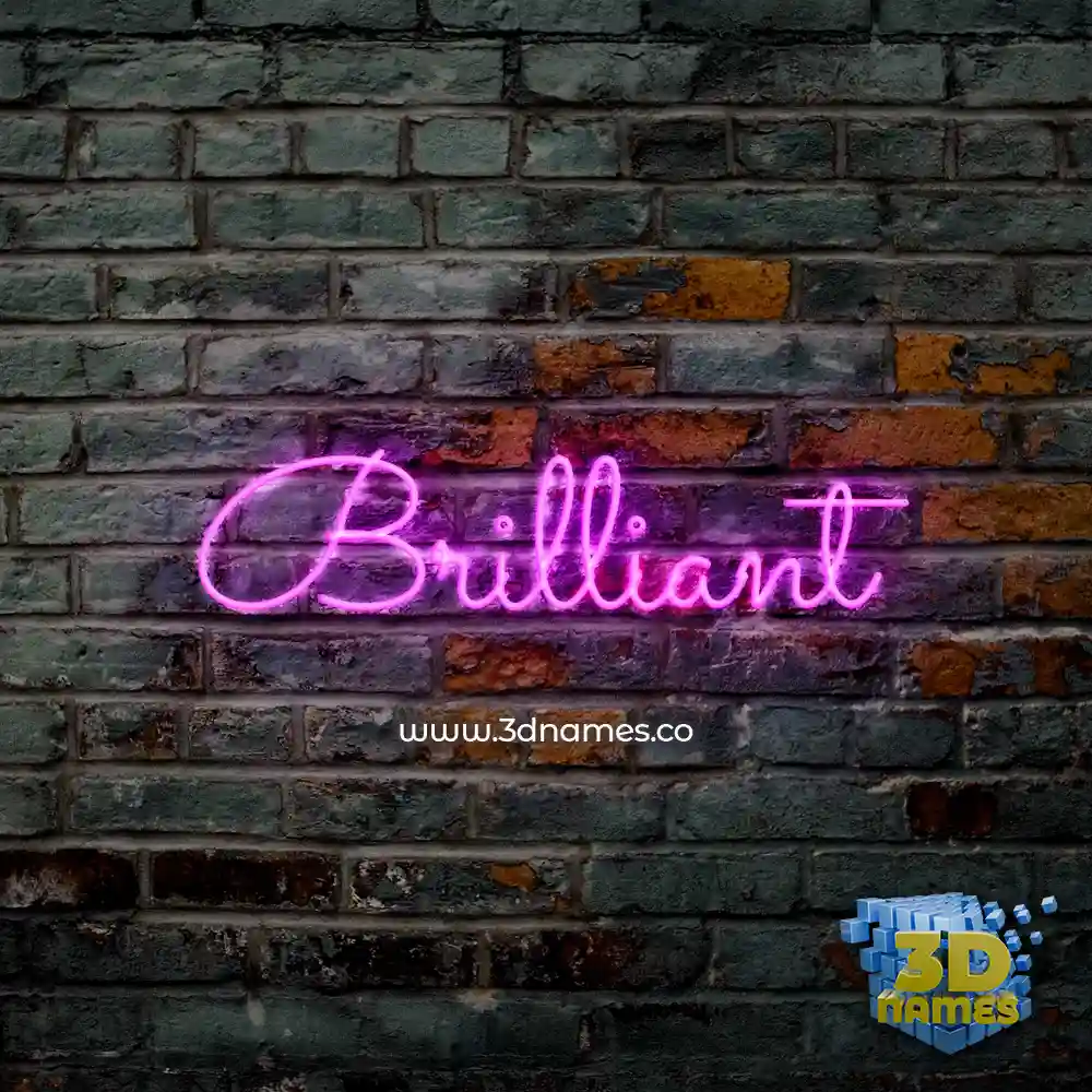 brilliant in Pink Neon style - 3D name wallpaper