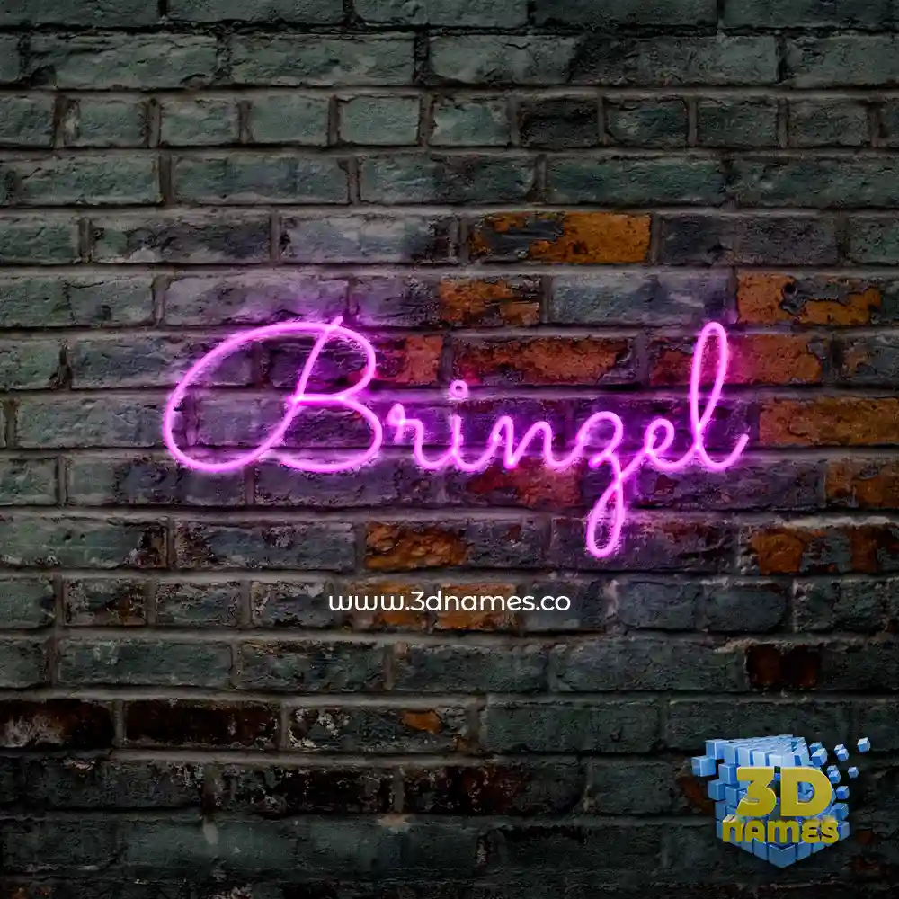 brinzel in Pink Neon style - 3D name wallpaper