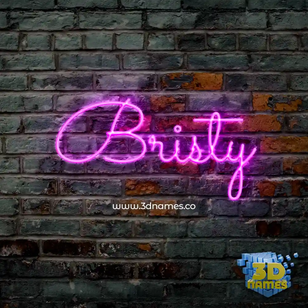 bristy in Pink Neon style - 3D name wallpaper
