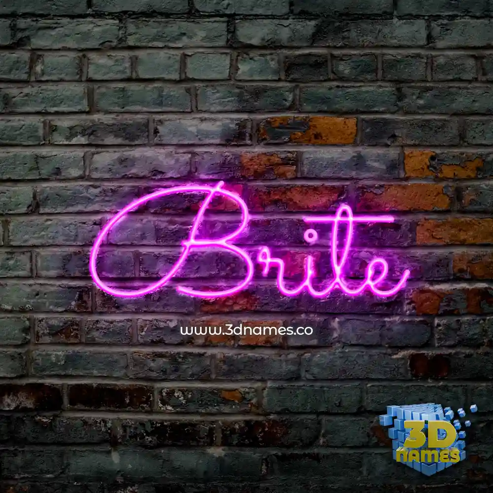 brite in Pink Neon style - 3D name wallpaper