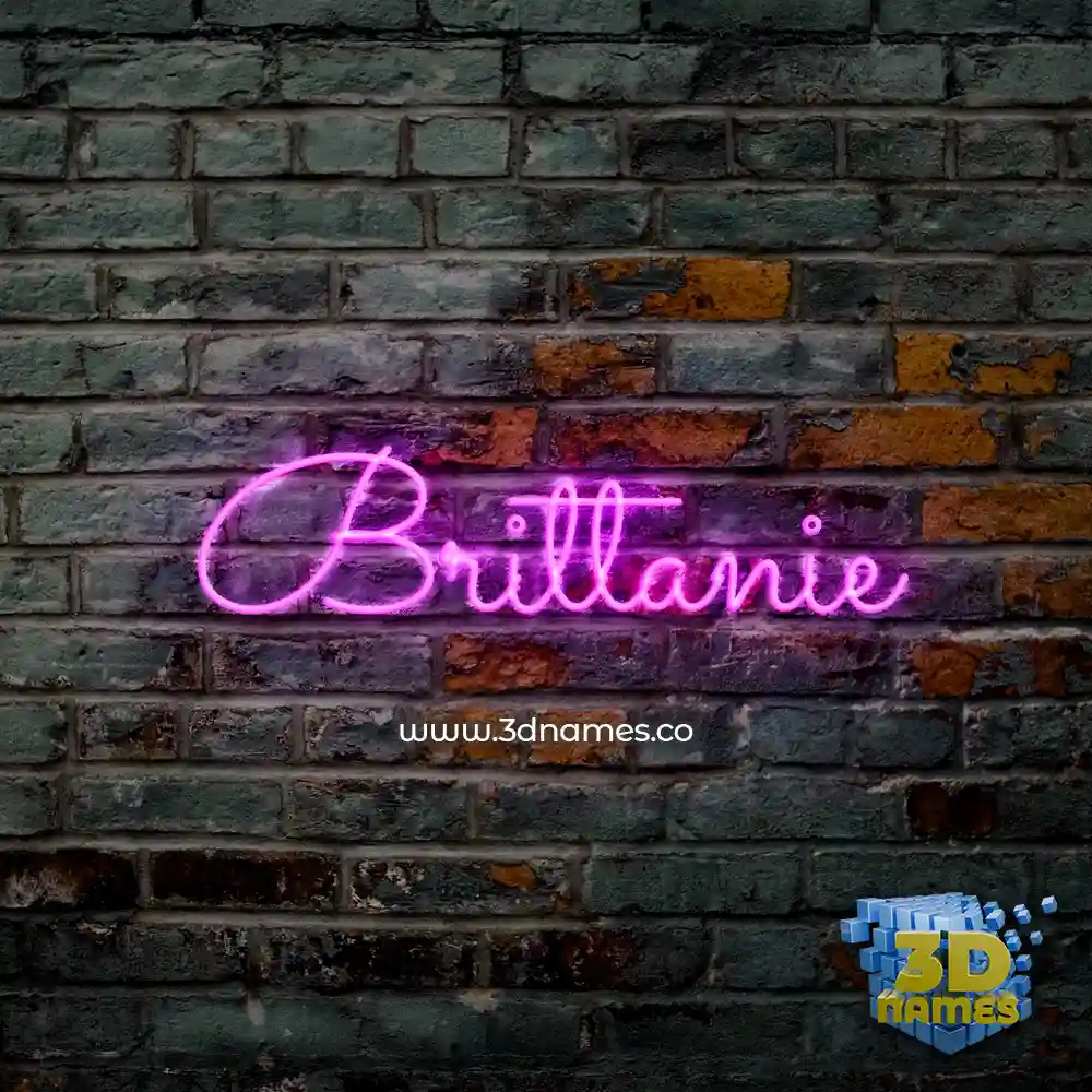 brittanie in Pink Neon style - 3D name wallpaper