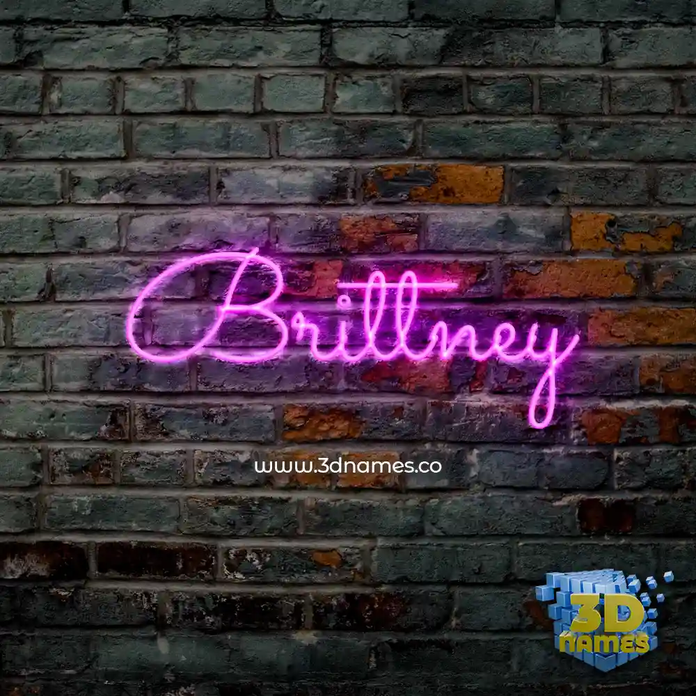brittney in Pink Neon style - 3D name wallpaper