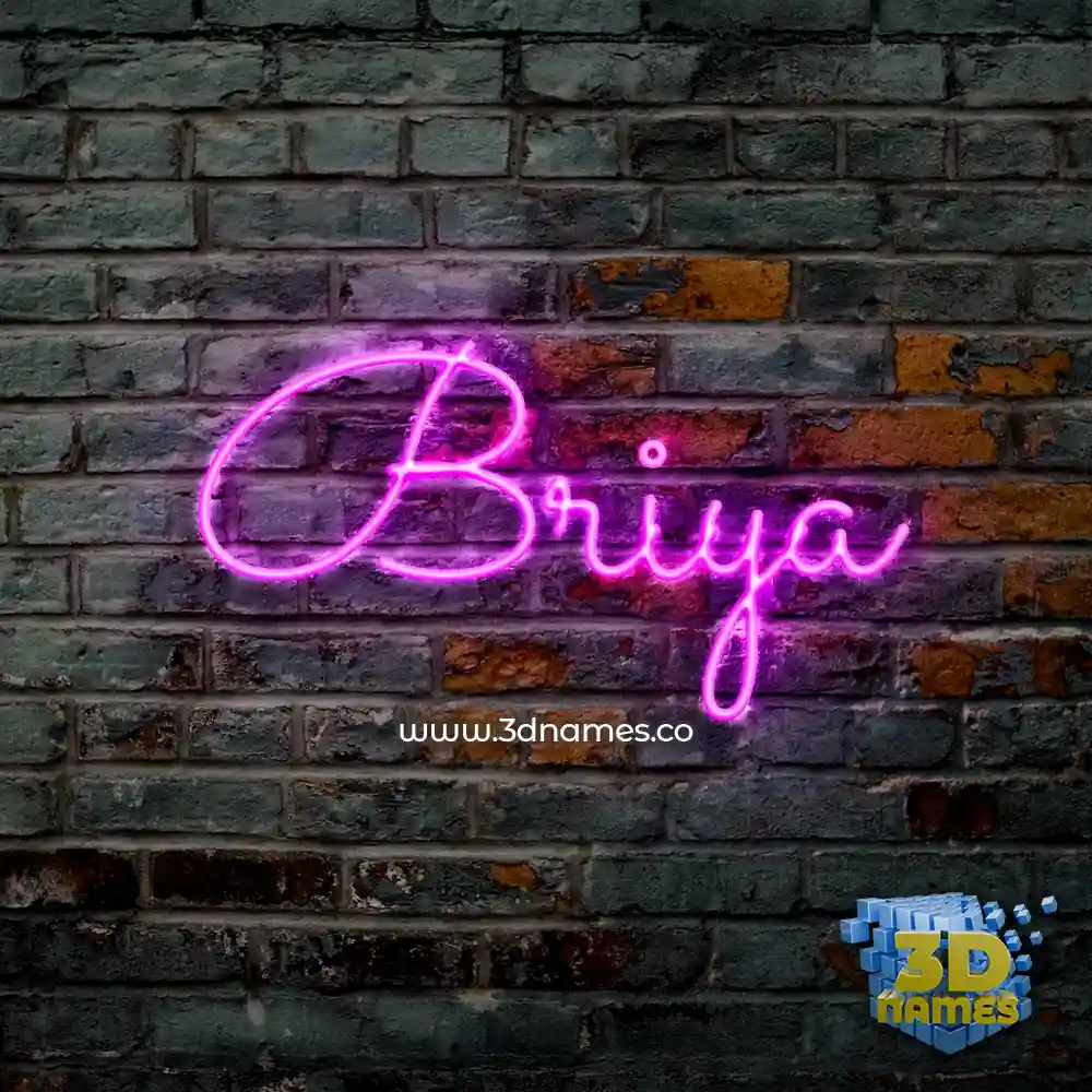 briya in Pink Neon style - 3D name wallpaper