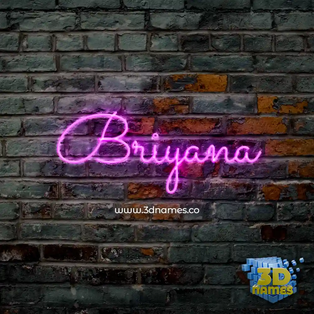 briyana in Pink Neon style - 3D name wallpaper