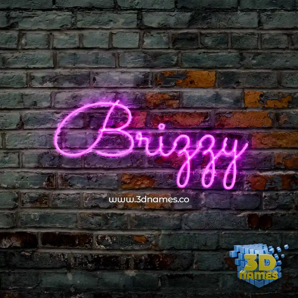 brizzy in Pink Neon style - 3D name wallpaper