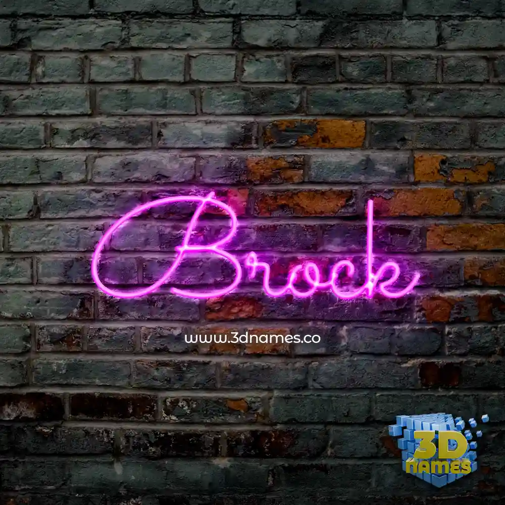 brock in Pink Neon style - 3D name wallpaper