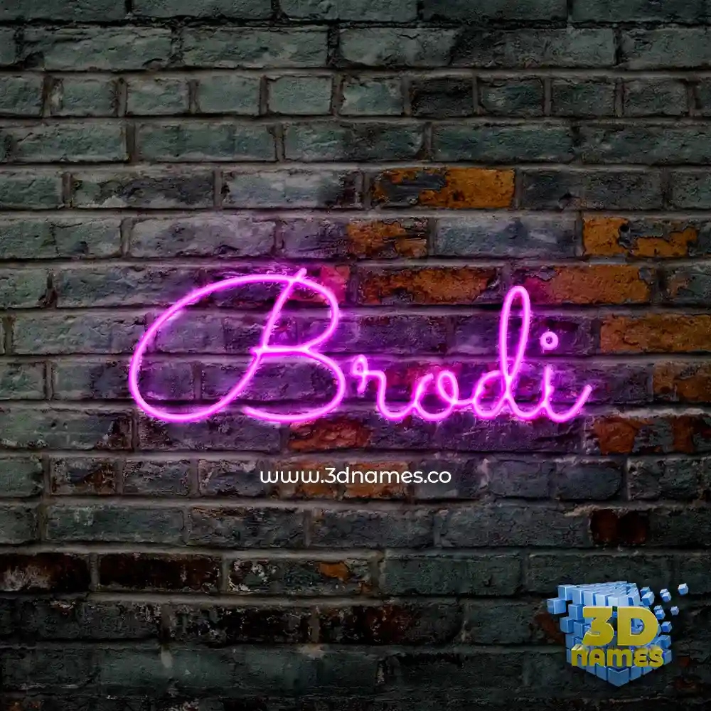 brodi in Pink Neon style - 3D name wallpaper