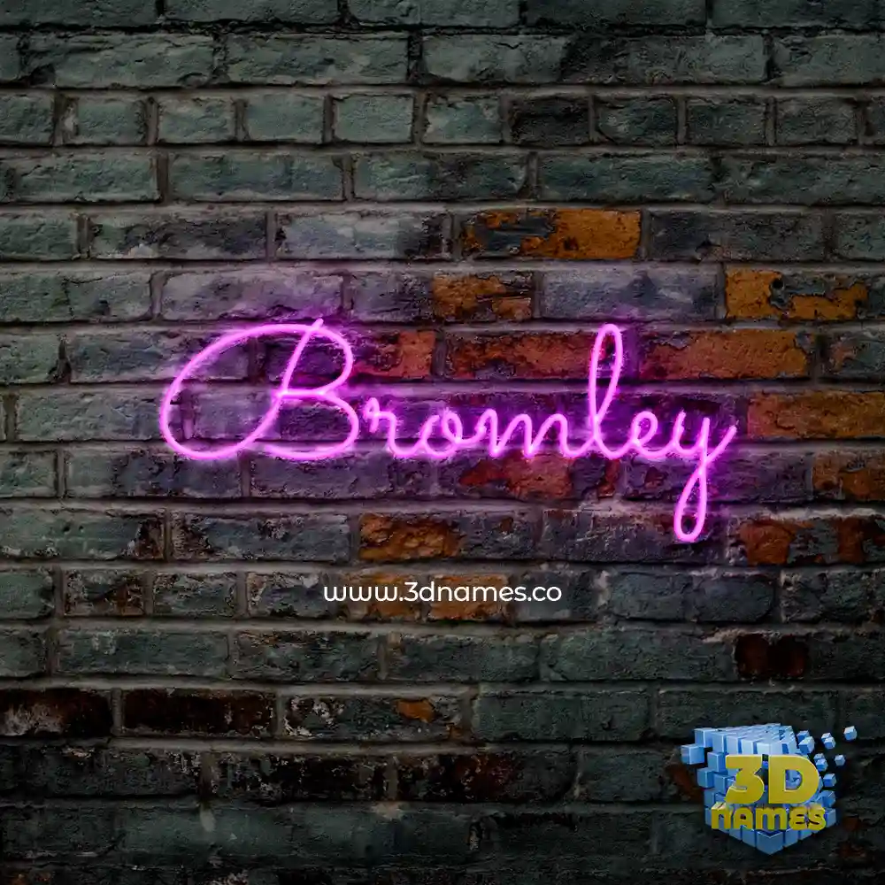 bromley in Pink Neon style - 3D name wallpaper