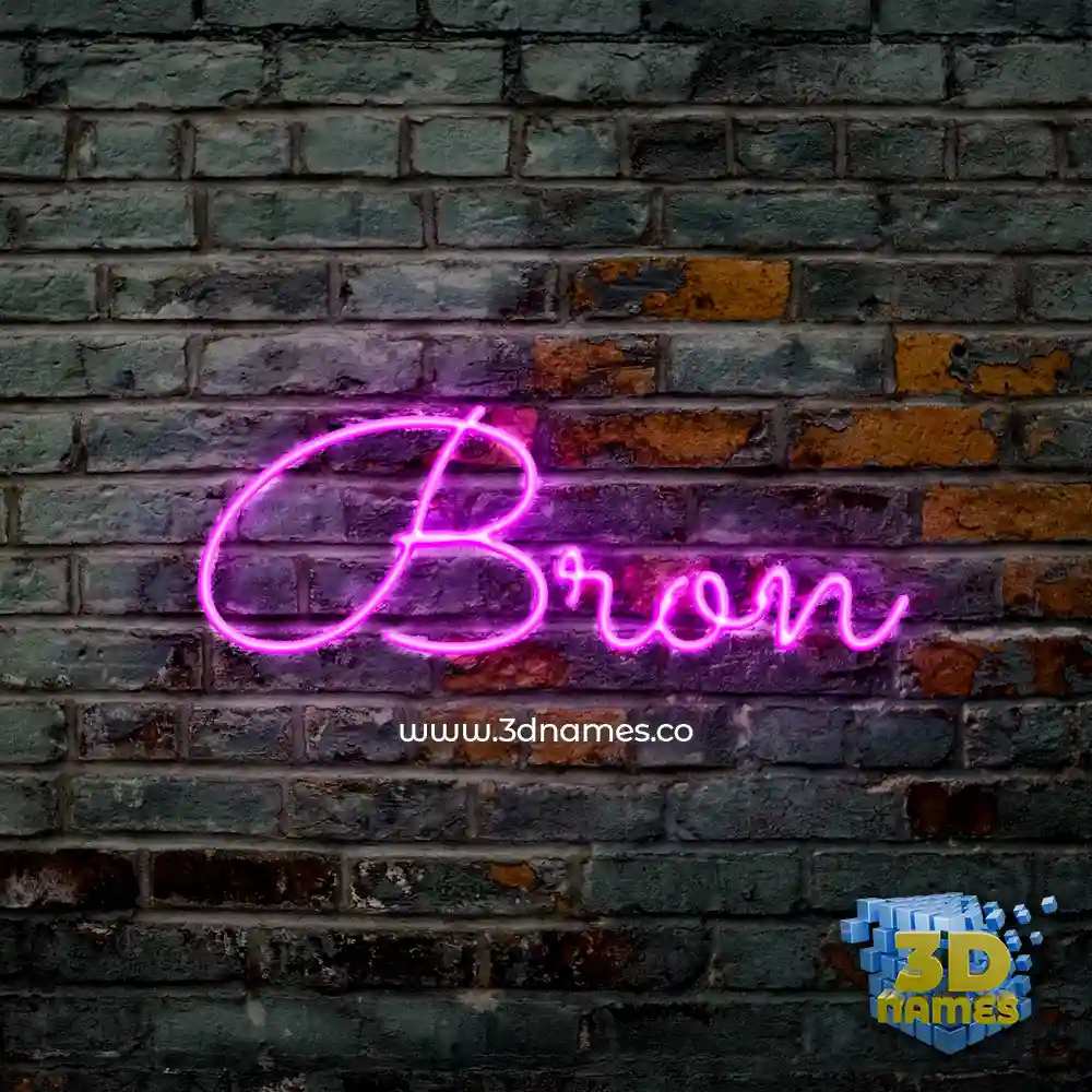 bron in Pink Neon style - 3D name wallpaper