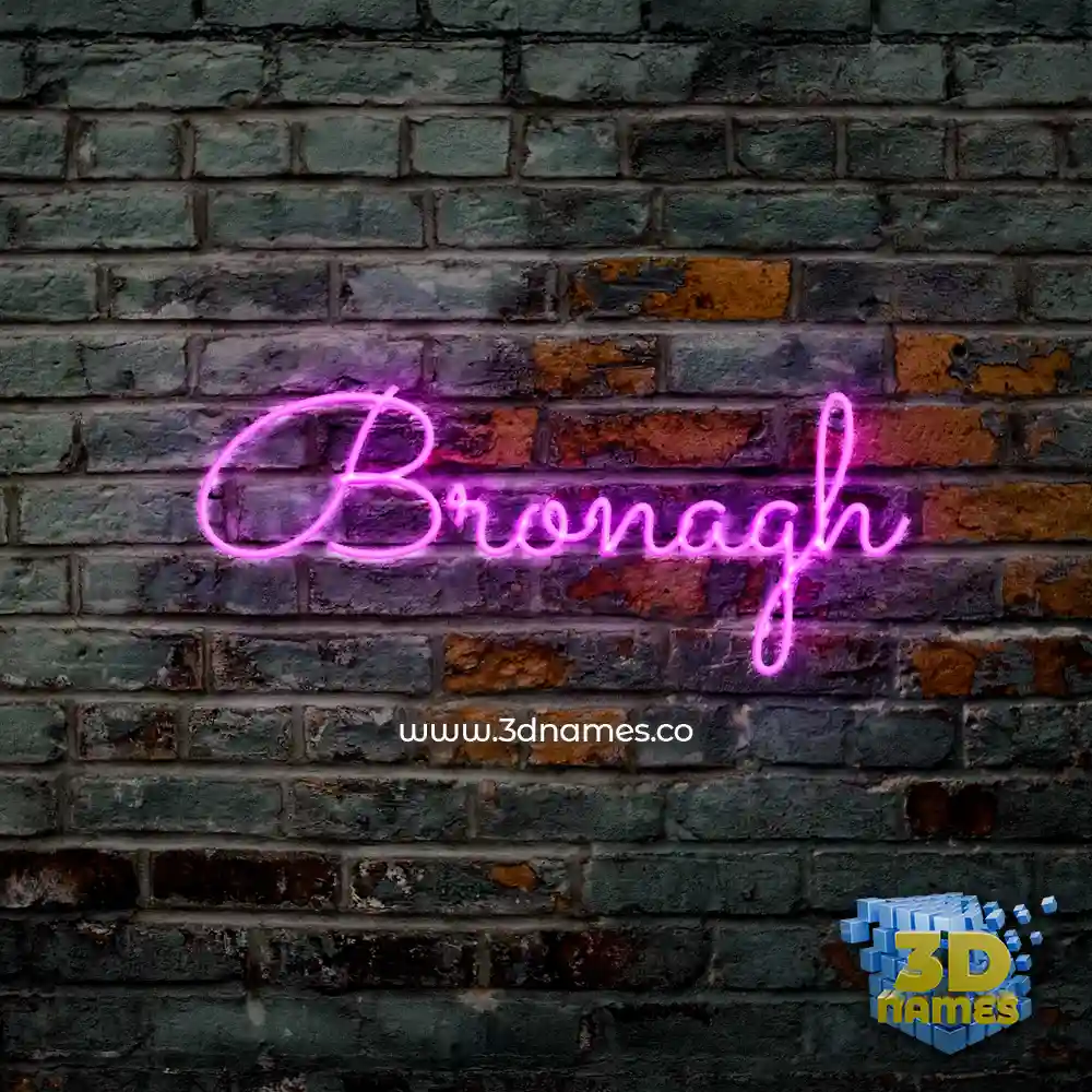 bronagh in Pink Neon style - 3D name wallpaper