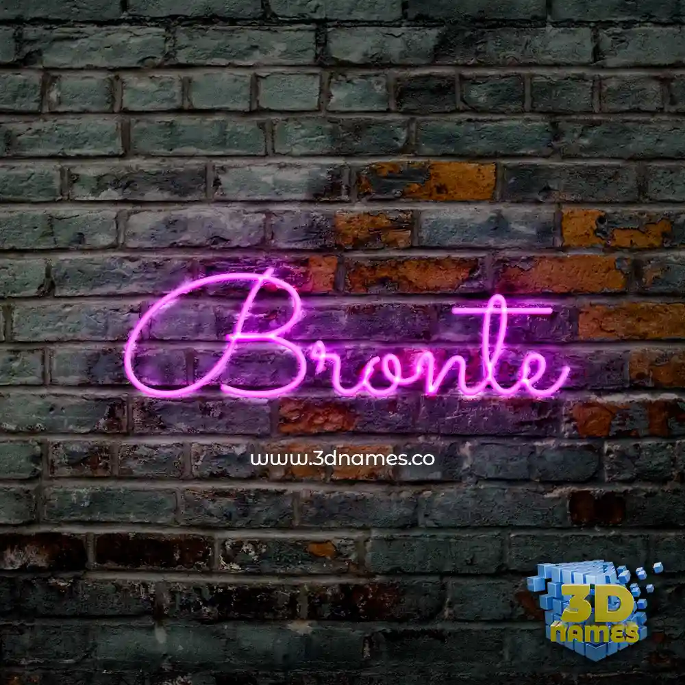 bronte in Pink Neon style - 3D name wallpaper