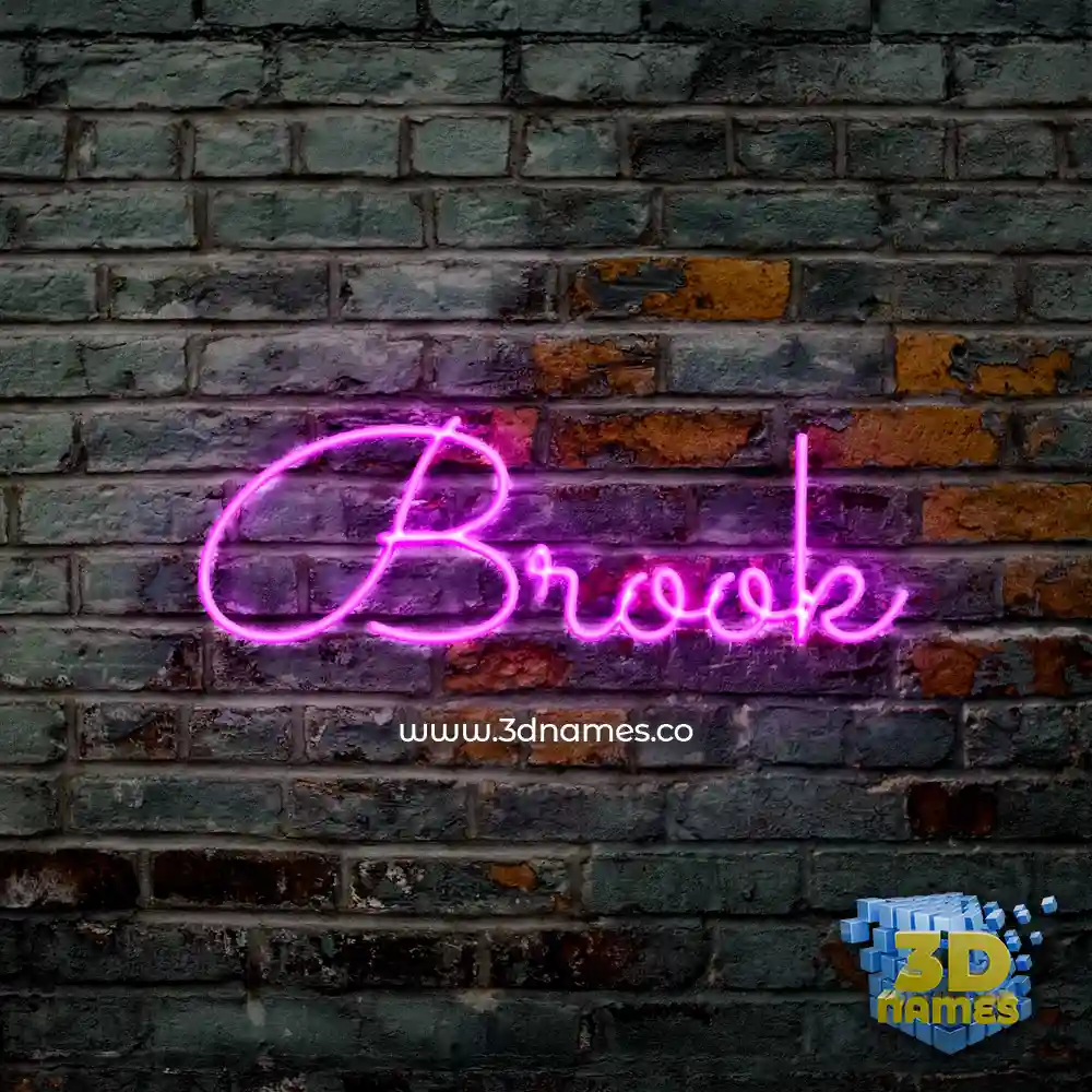brook in Pink Neon style - 3D name wallpaper