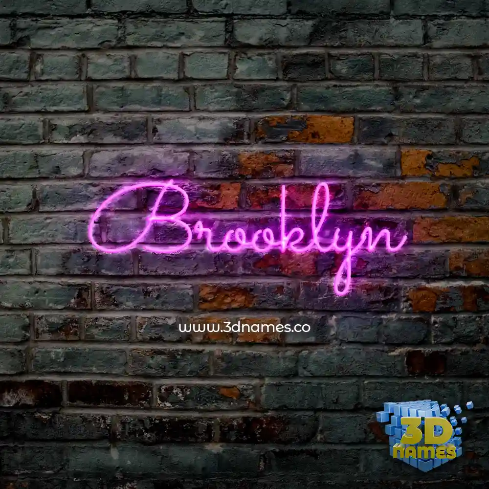 brooklyn in Pink Neon style - 3D name wallpaper