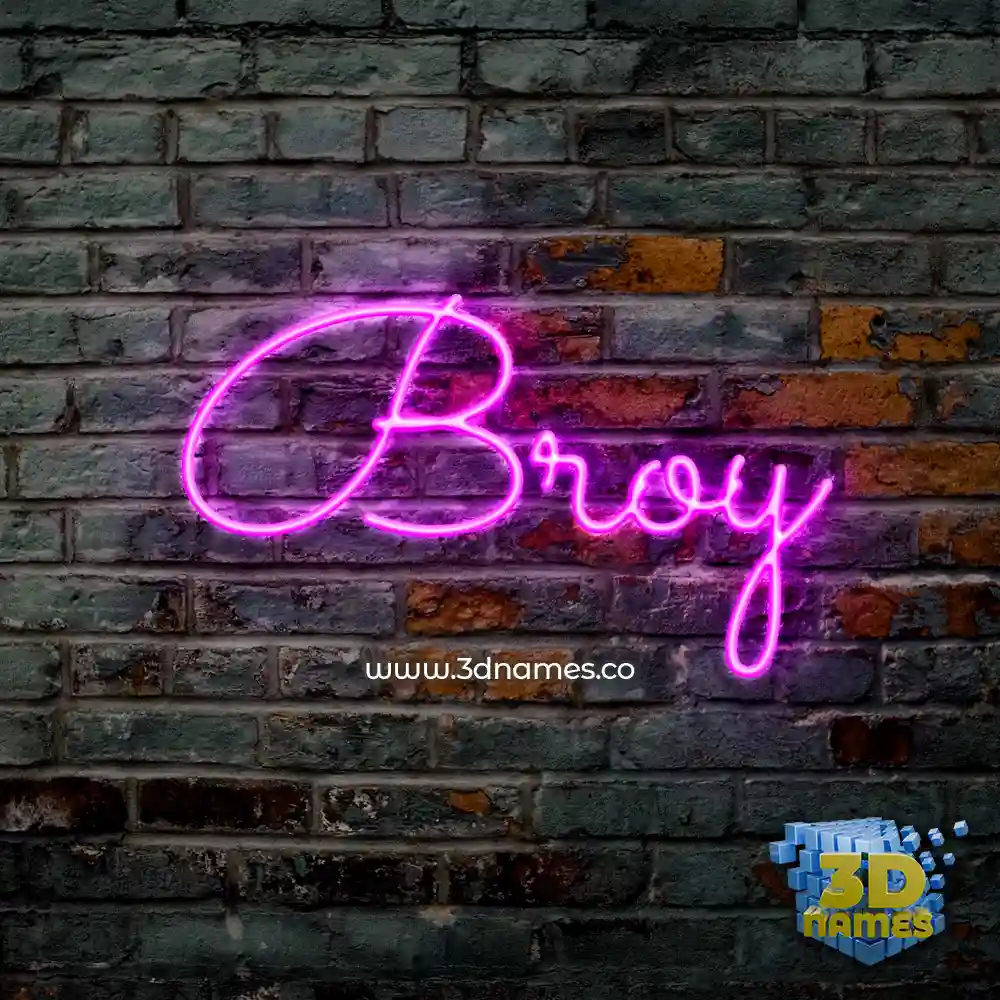 broy in Pink Neon style - 3D name wallpaper